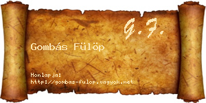 Gombás Fülöp névjegykártya
